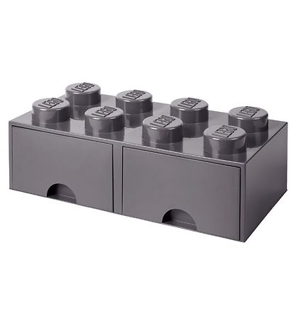 LEGO® Storage Opbevaringsskuffe - 8 Knopper - 50x25x18 - Mørkegr