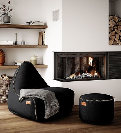SACkit Bean Bag Chair - Canvas Lounge Chair - 96x80x70 cm - Blac