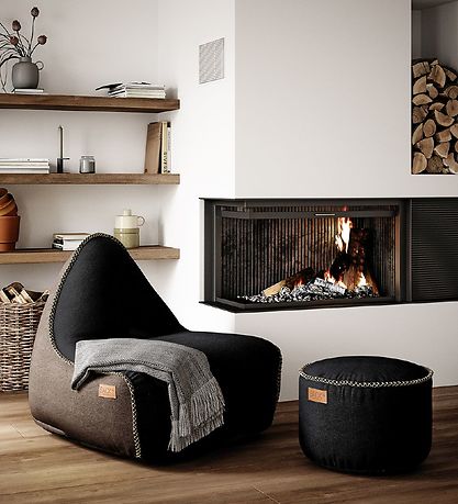 SACKit Beanbag - Canvas Lounge Chair - 96x80x70 cm - Black/Brown SACKit Beanbag - Canvas Lounge Chair - 96x80x70 cm - Black/Brown