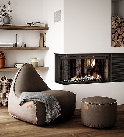 SACKit Sækkestol - Canvas Lounge Chair - 96x80x70 cm - Brun/Sand