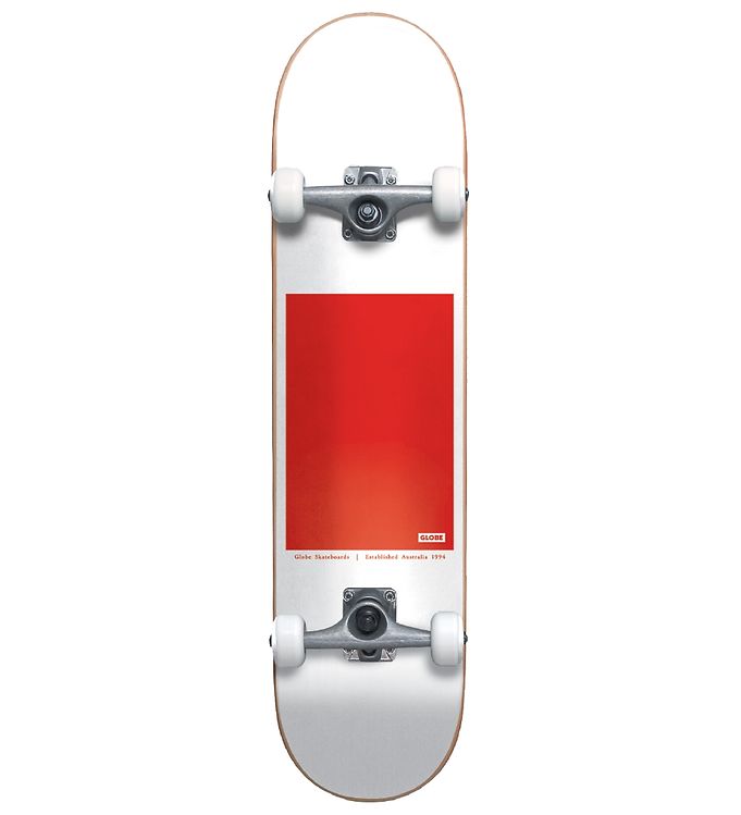 Globe Skateboard - 8'' - G0 Block Serif Complete - Hvid/Rød