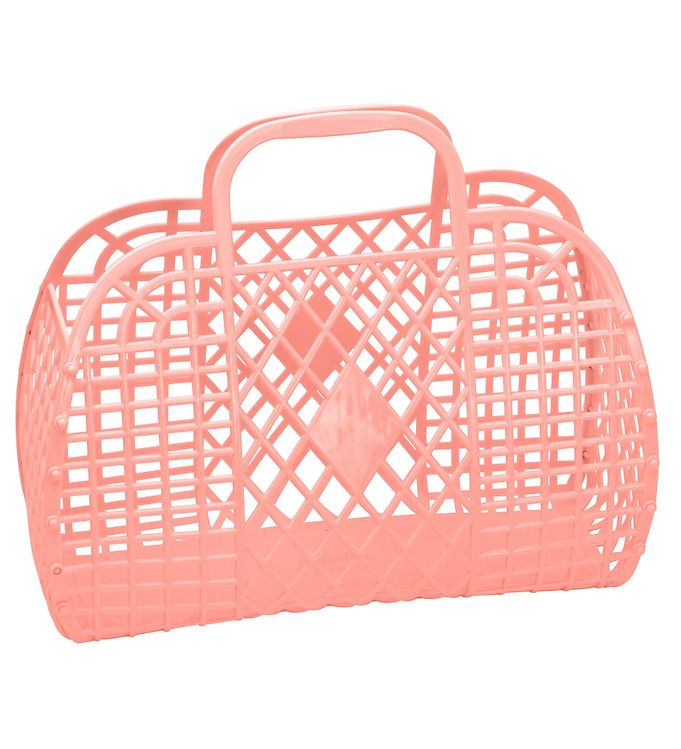 Sun Jellies Stor Foldekurv - Retro - 37x30x11 cm - Peach