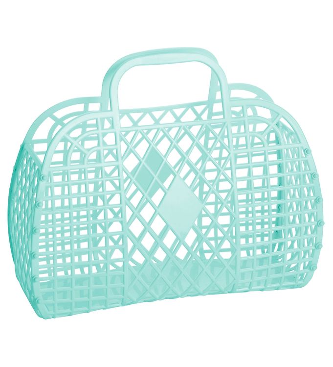Sun Jellies Stor Foldekurv - Retro - 37x30x11 cm - Mint