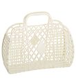 Sun Jellies Stor Foldekurv - Retro - 37x30x11 cm - Cream