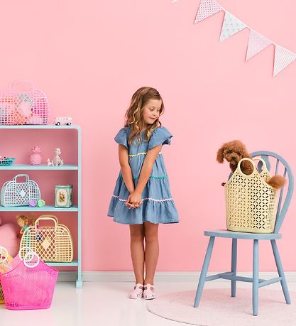 Sun Jellies Stor Foldekurv - Retro - 37x30x11 cm - Cream Sun Jellies Stor Foldekurv - Retro - 37x30x11 cm - Cream