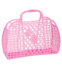Sun Jellies Stor Foldekurv - Retro - 37x30x11 cm - Neon Pink Sun Jellies Stor Foldekurv - Retro - 37x30x11 cm - Neon Pink