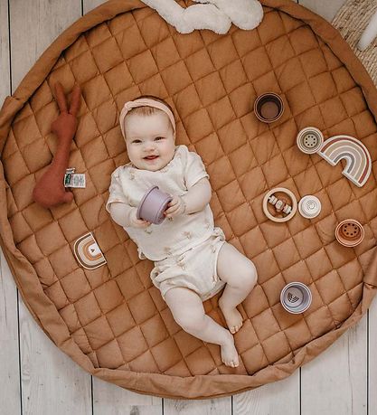 Play&Go Legetøjstæppe - Ø120 - Soft Organic - Tawny Brown