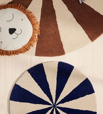 Tapis Ferm Living - Laine - Ø: 70 cm - Bleu/Blanc Tapis Ferm Living - Laine - Ø: 70 cm - Bleu/Blanc