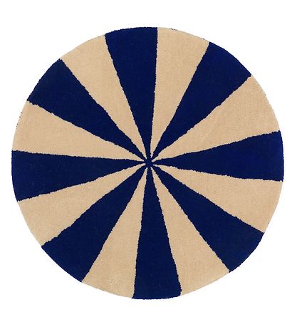 Tapis Ferm Living - Laine - Ø: 70 cm - Bleu/Blanc Tapis Ferm Living - Laine - Ø: 70 cm - Bleu/Blanc