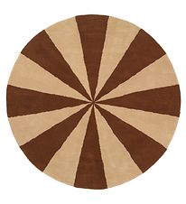 ferm Living Gulvtæppe - Uld - Ø: 130 cm - Brick/Hvid ferm Living Gulvtæppe - Uld - Ø: 130 cm - Brick/Hvid