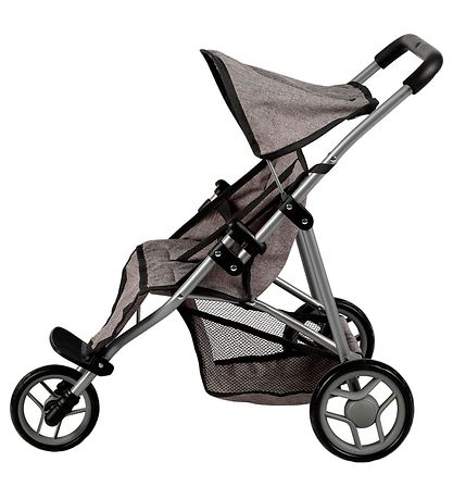 MaMaMeMo Dukke Tvillinge Klapvogn - Grå