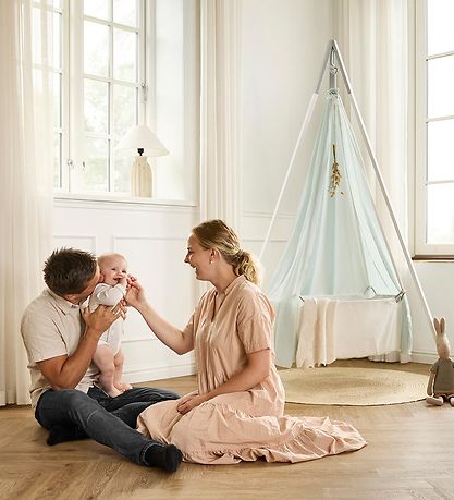 Leander Classic Vugge m. Madras - 83x50x30 cm - Hvid