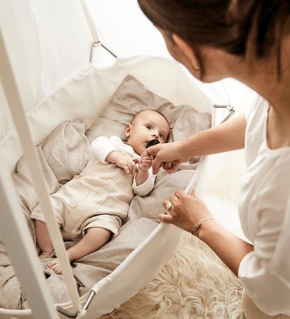 Leander Classic Vugge m. Madras - 83x50x30 cm - Hvid