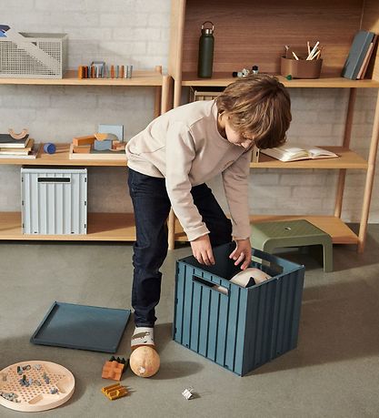 Liewood Foldekasse m. Låg - 30,5x32x31,5 cm - Elijah - Whale Blu