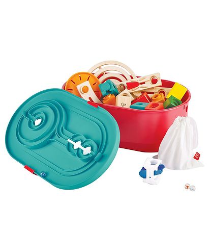 Hape Kuglebane - Quadrilla - 66 Dele - Track Bucket Set Hape Kuglebane - Quadrilla - 66 Dele - Track Bucket Set
