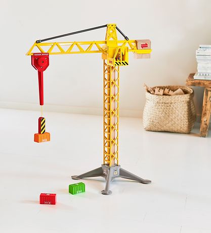 BRIO Byggekran m. Lys - 5 Dele - Gul 33835