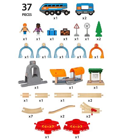 Rail de Train BRIO - Action Tunnel Travel Ensemble - 37 Parties  Rail de Train BRIO - Action Tunnel Travel Ensemble - 37 Parties