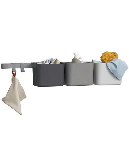 Leander Opbevaring - 3 stk./1 Lang Skinne - Dusty Grey