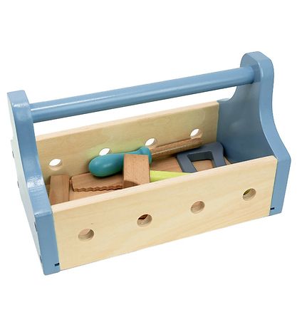 MaMaMeMo Værktøjskasse - Træ/Lyseblå