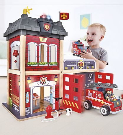 Hape Legesæt - 13 dele - Brandstation