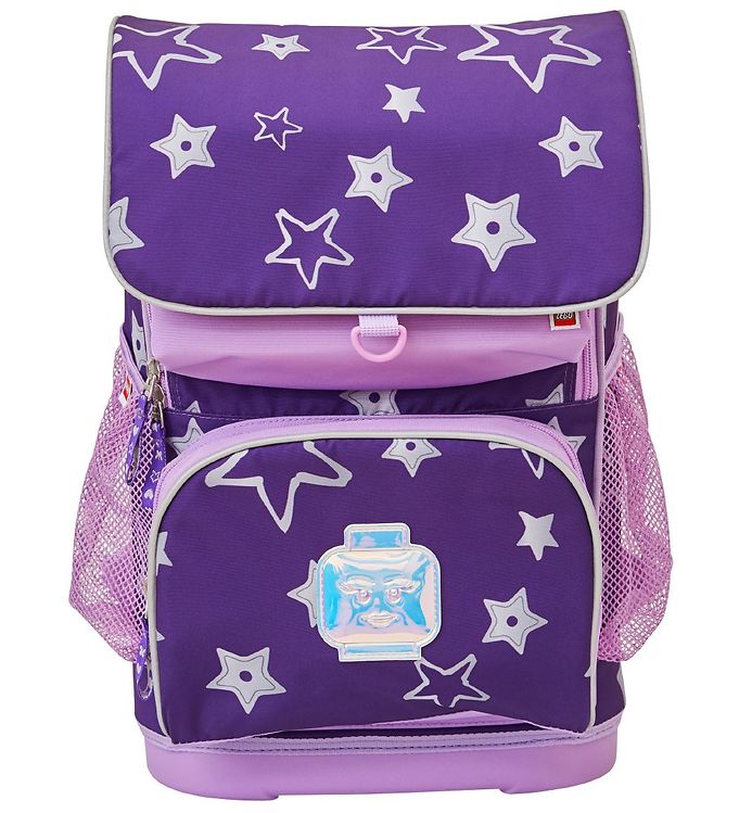 LEGO ® Skoletaske m. Gymnastikpose - Stars - Lilla m. Stjerner