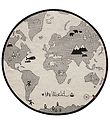 OYOY Gulvtæppe - 135 cm - World - Råhvid/Sort OYOY Gulvtæppe - 135 cm - World - Råhvid/Sort