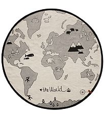 OYOY Gulvtæppe - 135 cm - World - Råhvid/Sort OYOY Gulvtæppe - 135 cm - World - Råhvid/Sort