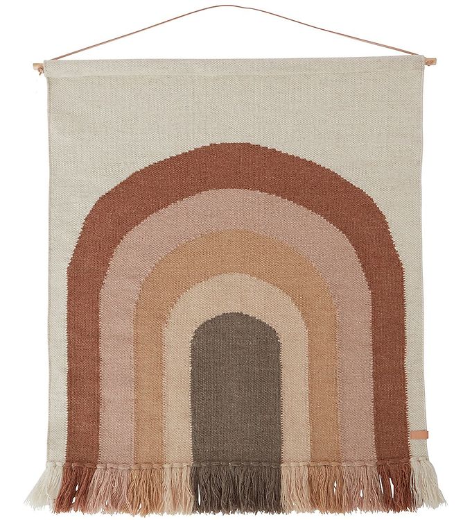 OYOY Vægtæppe - 124x100 cm - Follow The Rainbow - Choko