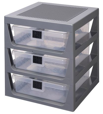 LEGO® Storage Opbevaring m. 3 skuffer - 32x34x37 - Grå LEGO® Storage Opbevaring m. 3 skuffer - 32x34x37 - Grå