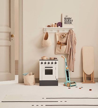 Kids Concept Hylde m. Knager - 60x10 cm - Træ - Hvid Kids Concept Hylde m. Knager - 60x10 cm - Træ - Hvid