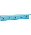 Kids Concept Hylde m. Knager - 60x10 cm - Træ - Turqoise Kids Concept Hylde m. Knager - 60x10 cm - Træ - Turqoise