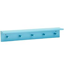 Kids Concept Hylde m. Knager - 60x10 cm - Træ - Turqoise Kids Concept Hylde m. Knager - 60x10 cm - Træ - Turqoise