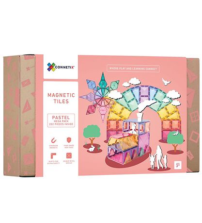 Connetix Magnetsæt - 202 Dele - Pastel Mega Pack