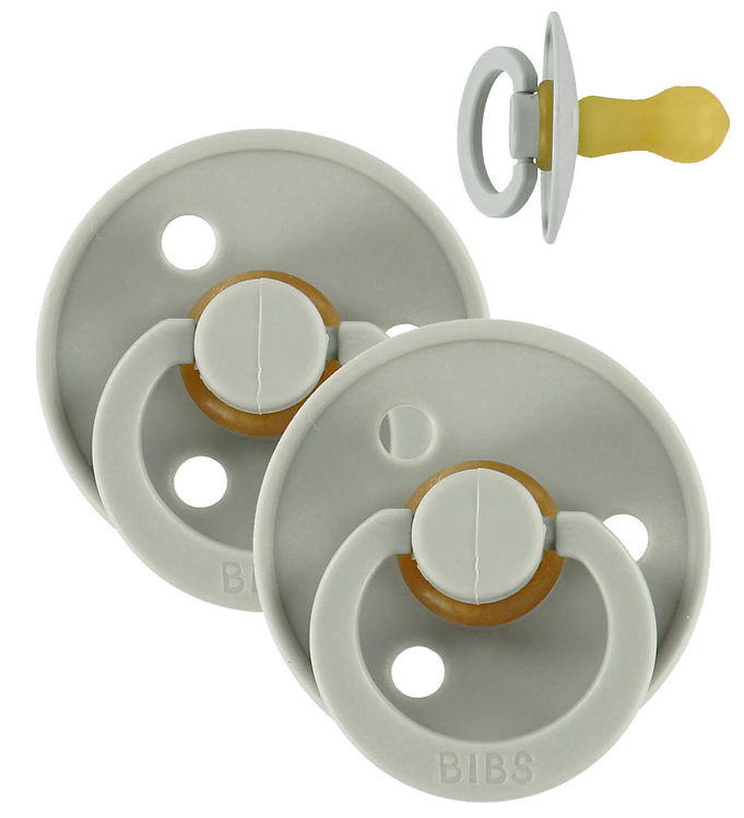BIBS Rund Colour Sut - 2-Pak - Str. 2 - Naturgummi - Sage/Sage