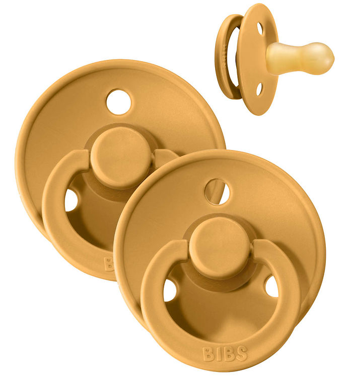 BIBS Rund Colour Sut - 2-Pak - Str. 2 - Naturgummi - Mustard/Mustard