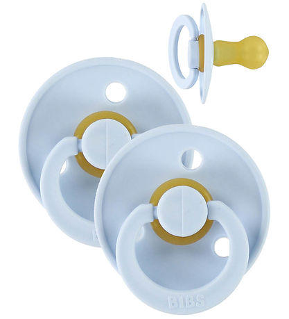 BIBS Colour Sutter - Str. 1 - 2-pak - Rund - Baby Blue BIBS Colour Sutter - Str. 1 - 2-pak - Rund - Baby Blue