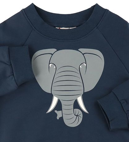 DYR Sweatshirt - DYRBellow - Navy m. Elefant DYR Sweatshirt - DYRBellow - Navy m. Elefant