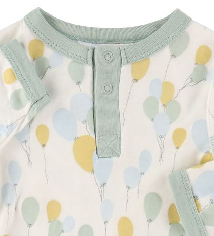 Joha Bluse - Salviegrøn m. Balloner Joha Bluse - Salviegrøn m. Balloner