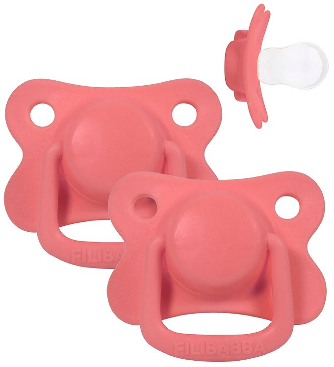 Filibabba Pacifiers 2-pack - Coral +6 months