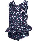 Hummel Swimsuit - hmlFilippa - UV50+ - Navy w. Dot Pattern