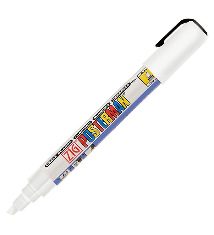 Marker ZIG Posterman 6mm hvid - (12 stk.)