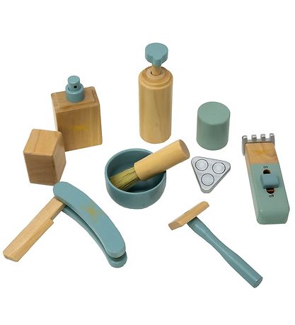 by ASTRUP Trælegetøj - 8 Dele - Barbersæt