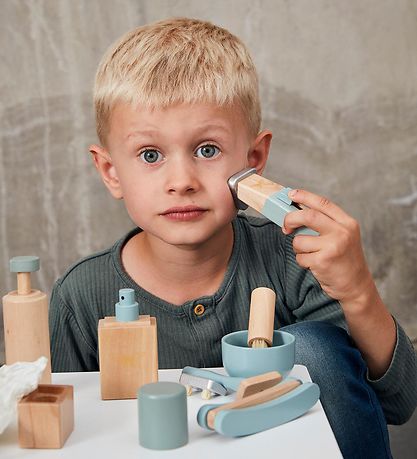 by ASTRUP Trælegetøj - 8 Dele - Barbersæt