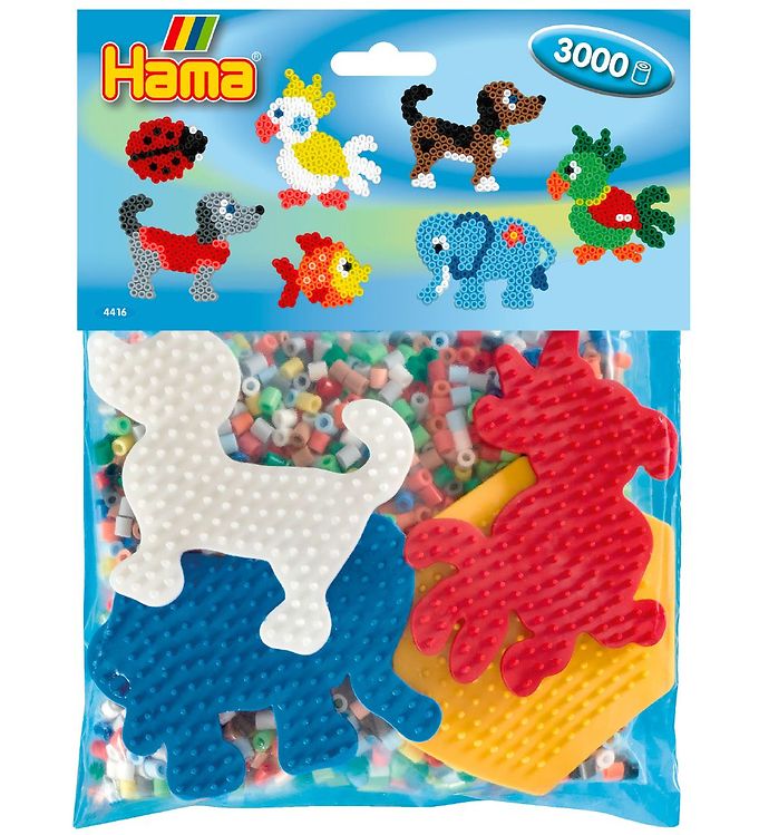 Hama Midi Perlesæt - 3000 stk. + 4 Plader - Multifarvet
