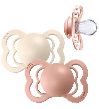 BIBS Supreme+ Pacifiers - Size 2 - 2-Pack - Symmetrical - Ivory/