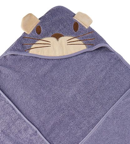 Pippi Baby Babyhåndklæde - 83x83 cm - Lavendel m. Kat Pippi Baby Babyhåndklæde - 83x83 cm - Lavendel m. Kat