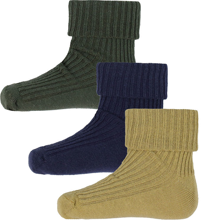 Minymo Strømper - 3-pak - Rib - Agave Green