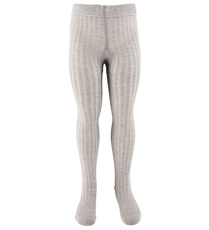 Minymo Strømpebukser - 2-pak - Solid Rib - Sort/Gråmeleret