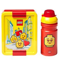LEGO® Storage Madkasse/Drikkedunk - Iconic Girl - Rød/Gul LEGO® Storage Madkasse/Drikkedunk - Iconic Girl - Rød/Gul