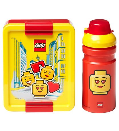 LEGO® Storage Madkasse/Drikkedunk - Iconic Girl - Rød/Gul